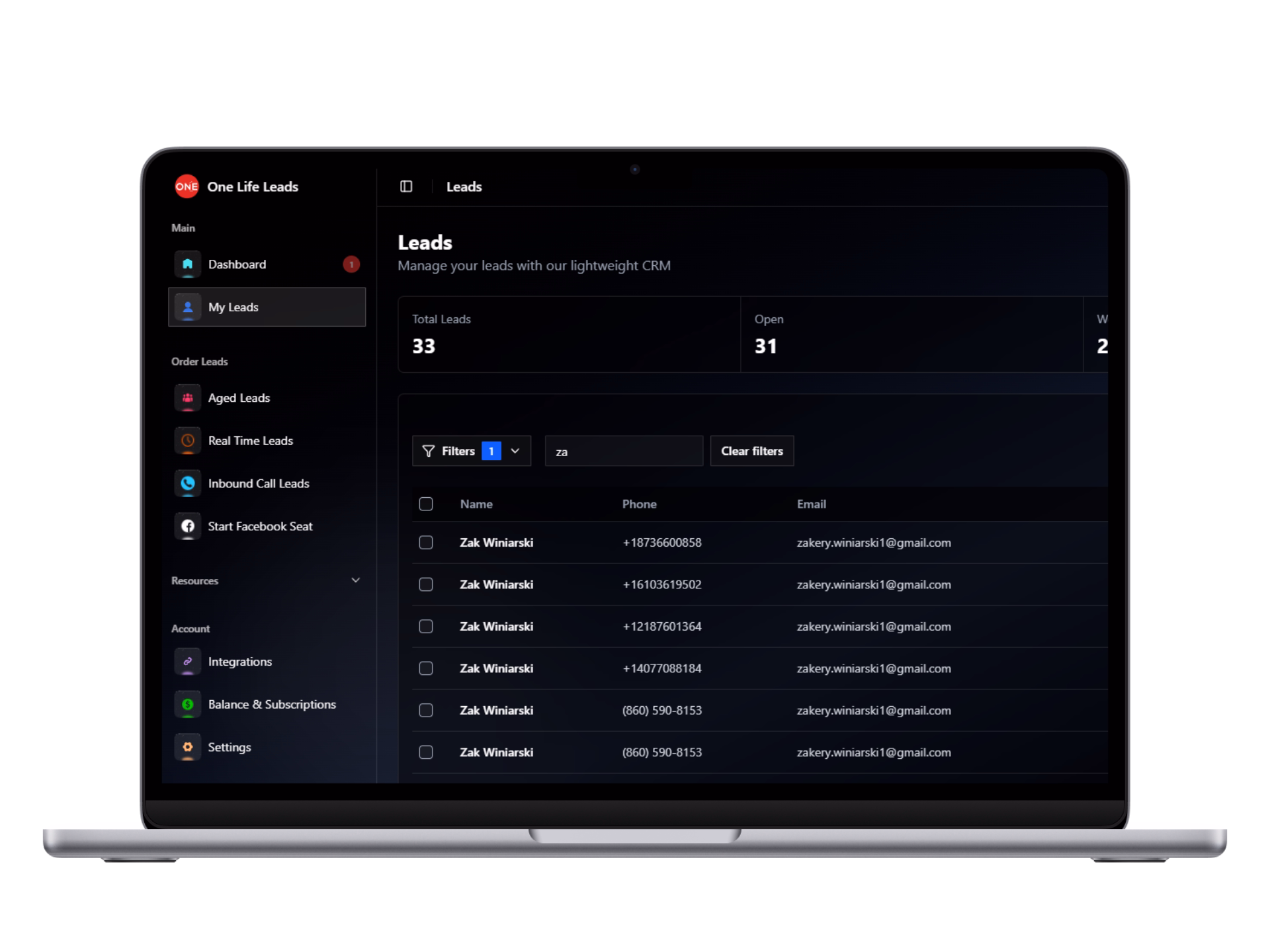 Unified CRM platform